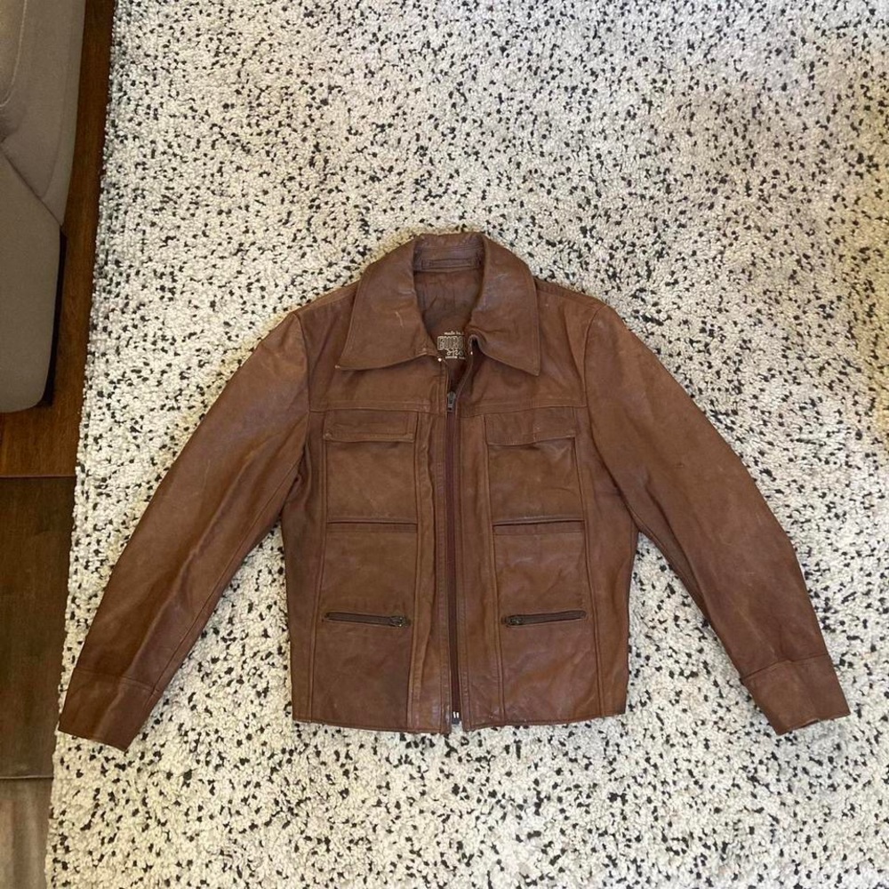 Vintage brown leather jacket